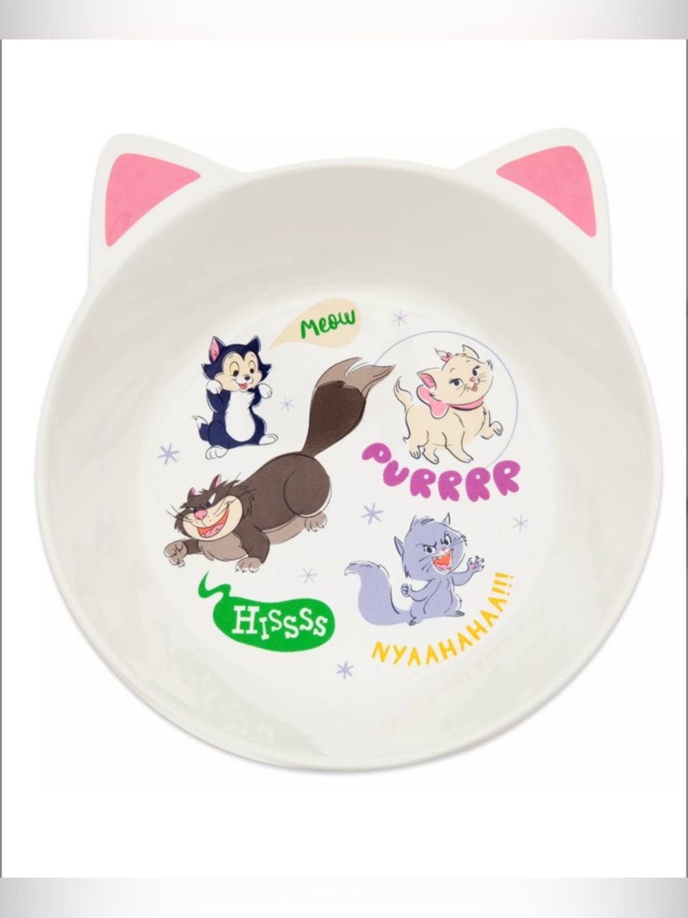 Disney Parks Critter Chaos Collection Lucifer Figaro Marie Cat Ears Pet Bowl